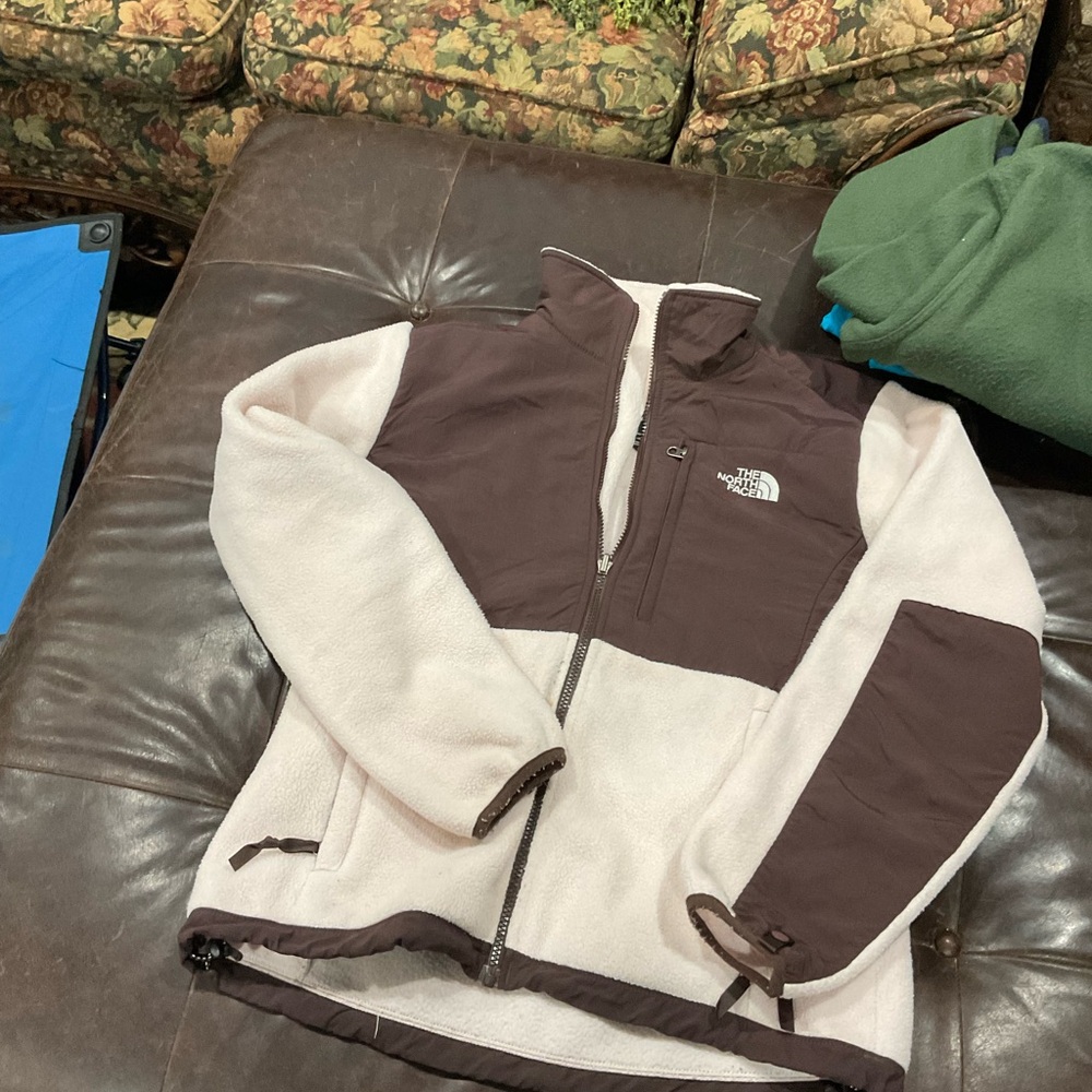 The North Face Brown and White Fleece Jacket